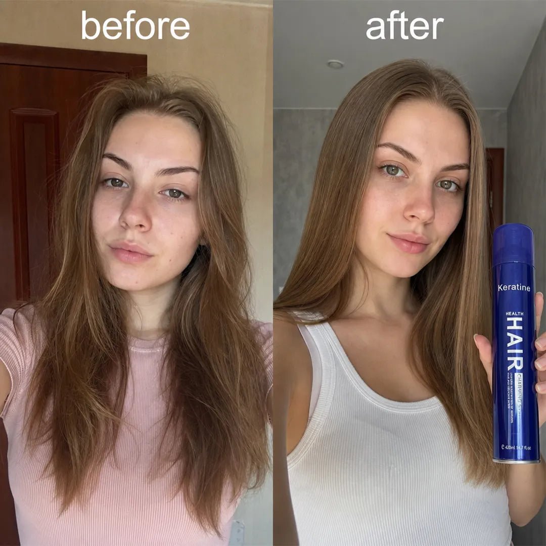 Lakier do włosów z keratyną i kolagenem Keratine Health Hair – elastyczne utrwalenie, 420 ml