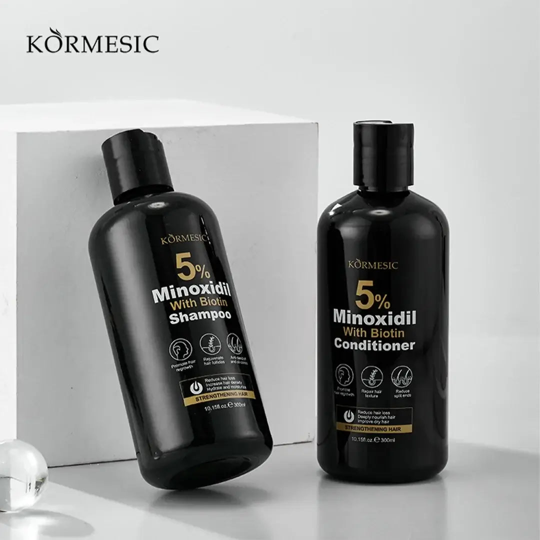 Zestaw przeciw wypadaniu włosów z minoksydylem 5% Kormesic (szampon + maska + serum)