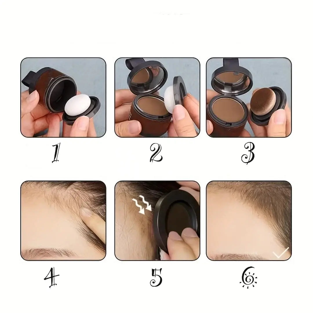 Puder korygujący do włosów — maskuje siwiznę, zakola, odrosty i przedziałki