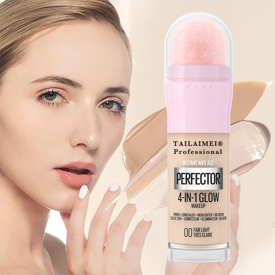 Sada 4v1 pro elegantní líčení – řasenka, podkladová báze, BB cushion a korektor