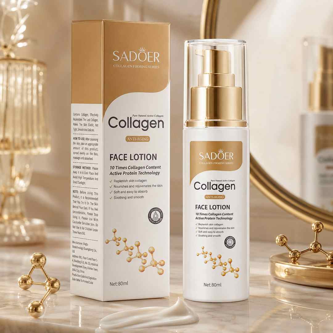 Lotion do twarzy z kolagenem SADOER – intensywna regeneracja i nawilżenie skóry 80 ml
