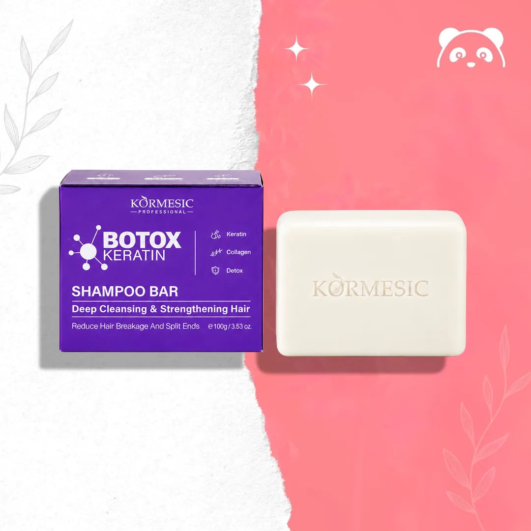Szampon w kostce do włosów z keratyną i kolagenem Kormesic Botox Keratin, 80 g