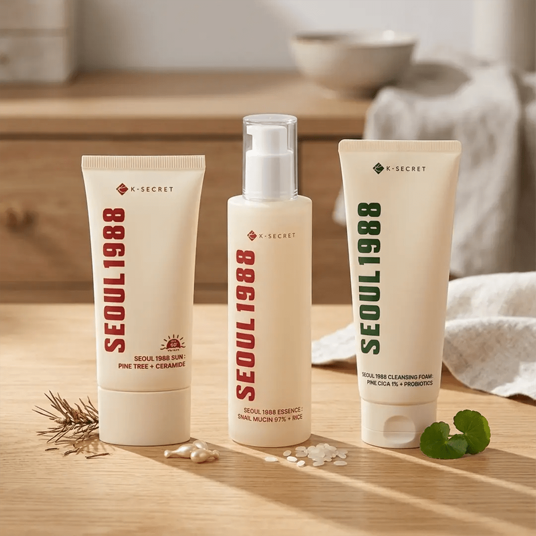 K-SECRET SEOUL1988 スキンケアセット 7点 K-SECRET Seoul 1988 SPF50 and essence set – AzjaSklep