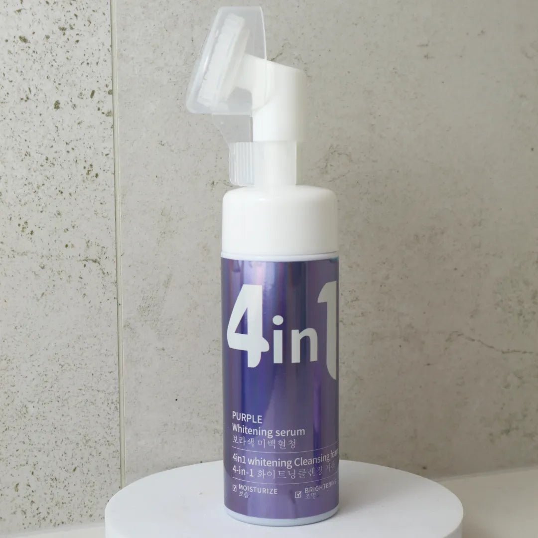 Zestaw do pielęgnacji twarzy 5w1 Purple Whitening – pianka, tonik, esencja, serum i krem