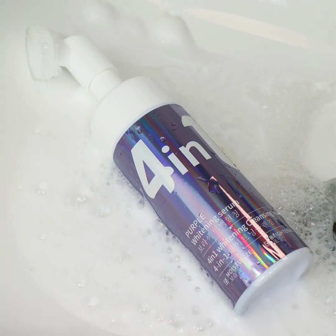 Zestaw do pielęgnacji twarzy 5w1 Purple Whitening – pianka, tonik, esencja, serum i krem