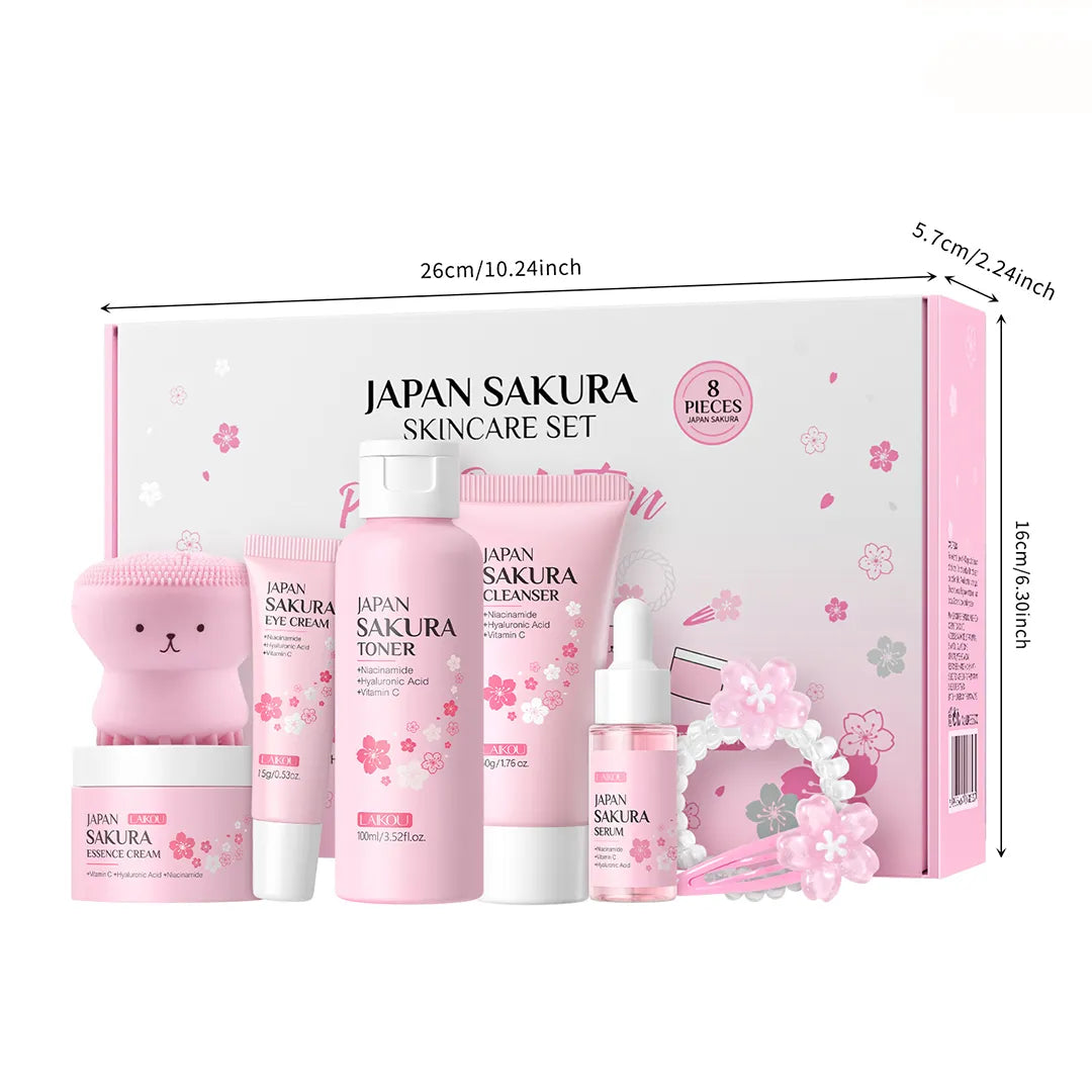 Zestaw pielęgnacyjny Japan Sakura – 8-elementowy komplet do skóry twarzy