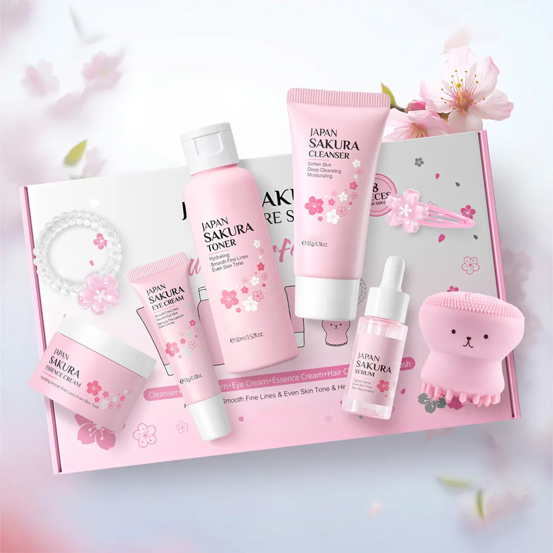 Zestaw pielęgnacyjny Japan Sakura – 8-elementowy komplet do skóry twarzy