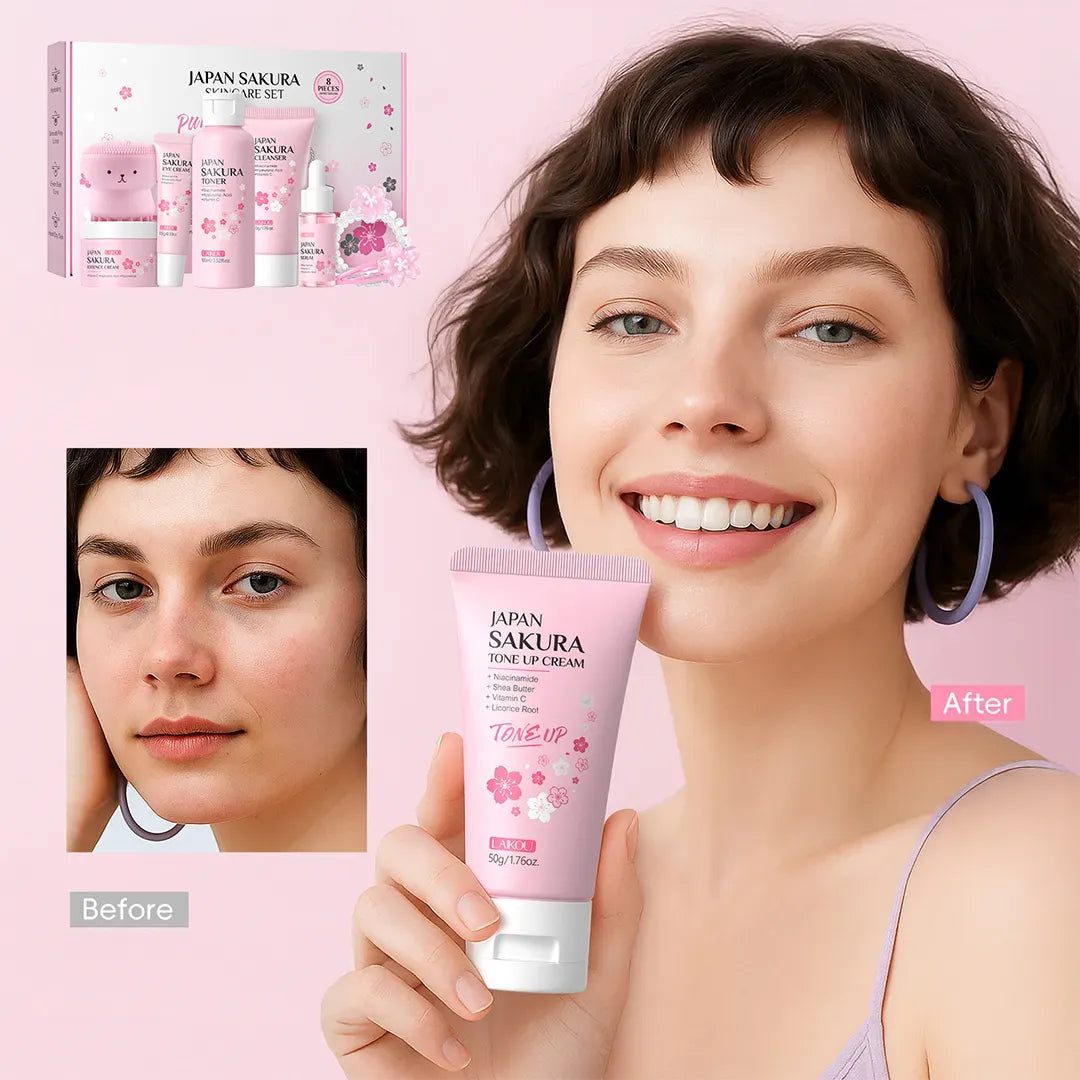 Zestaw pielęgnacyjny Japan Sakura – 8-elementowy komplet do skóry twarzy