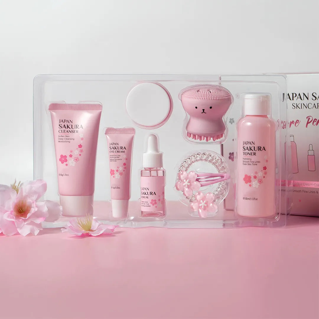 Zestaw pielęgnacyjny Japan Sakura – 8-elementowy komplet do skóry twarzy
