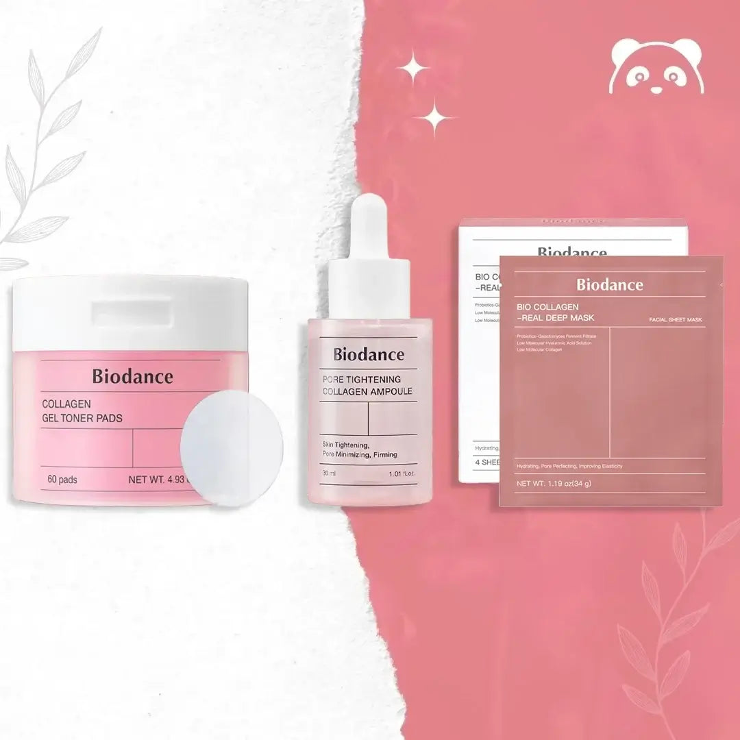 Zestaw Biodance 3w1 do idealnej cery – płatki (60 szt.), maska (4 szt.) oraz serum 30 ml