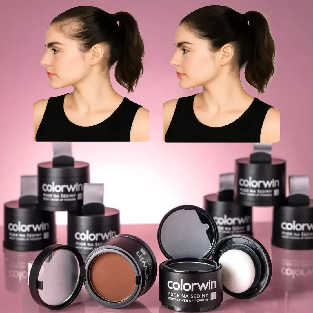 Puder korygujący do włosów — maskuje siwiznę, zakola, odrosty i przedziałki