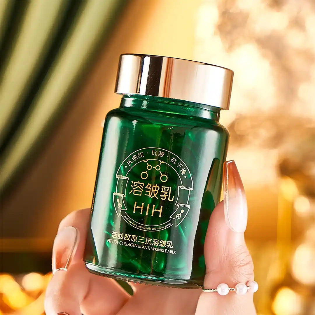 Odmładzające kapsułki z peptydem kolagenowym — intensywne nawilżenie, ujędrnienie, wygładzenie zmarszczek