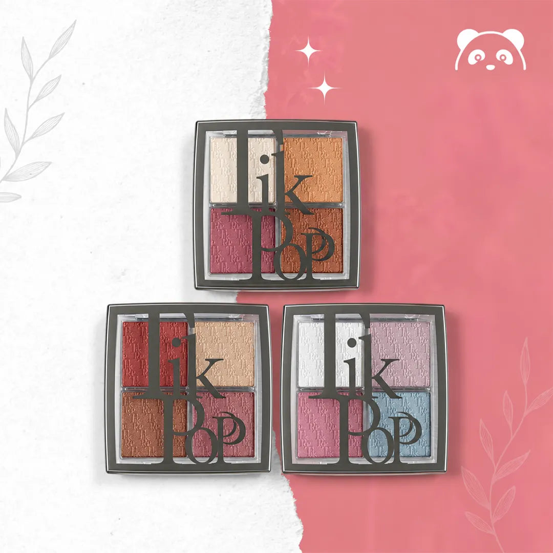 Paleta do makijażu 4 kolory TikTop – cienie, róż i rozświetlenie