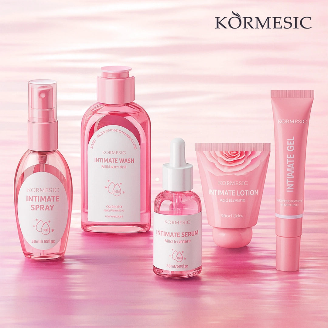 Zestaw do higieny intymnej — 5 produktów (wash 130 ml, spray 50 ml, serum 30 ml, gel 20 g, lotion 30 g)