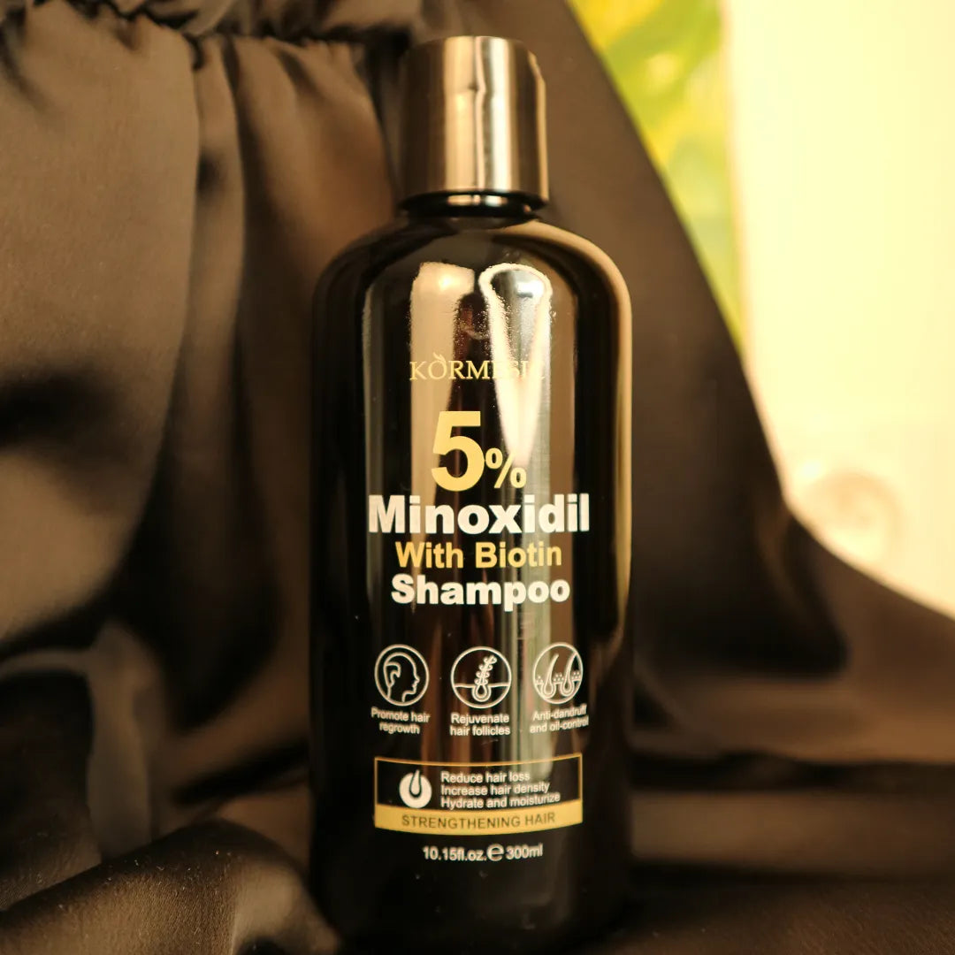 Zestaw przeciw wypadaniu i na porost włosów Kormesic 5% Minoxidil z biotyną 4w1