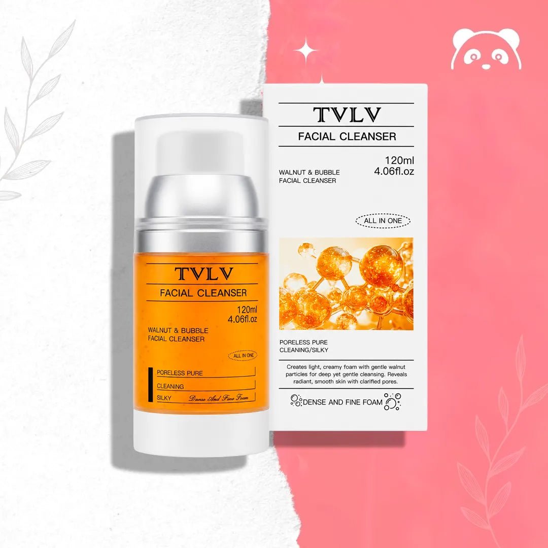 Pianka oczyszczająco-peelingująca do twarzy TVLV z drobinkami łupin orzecha, 120 ml