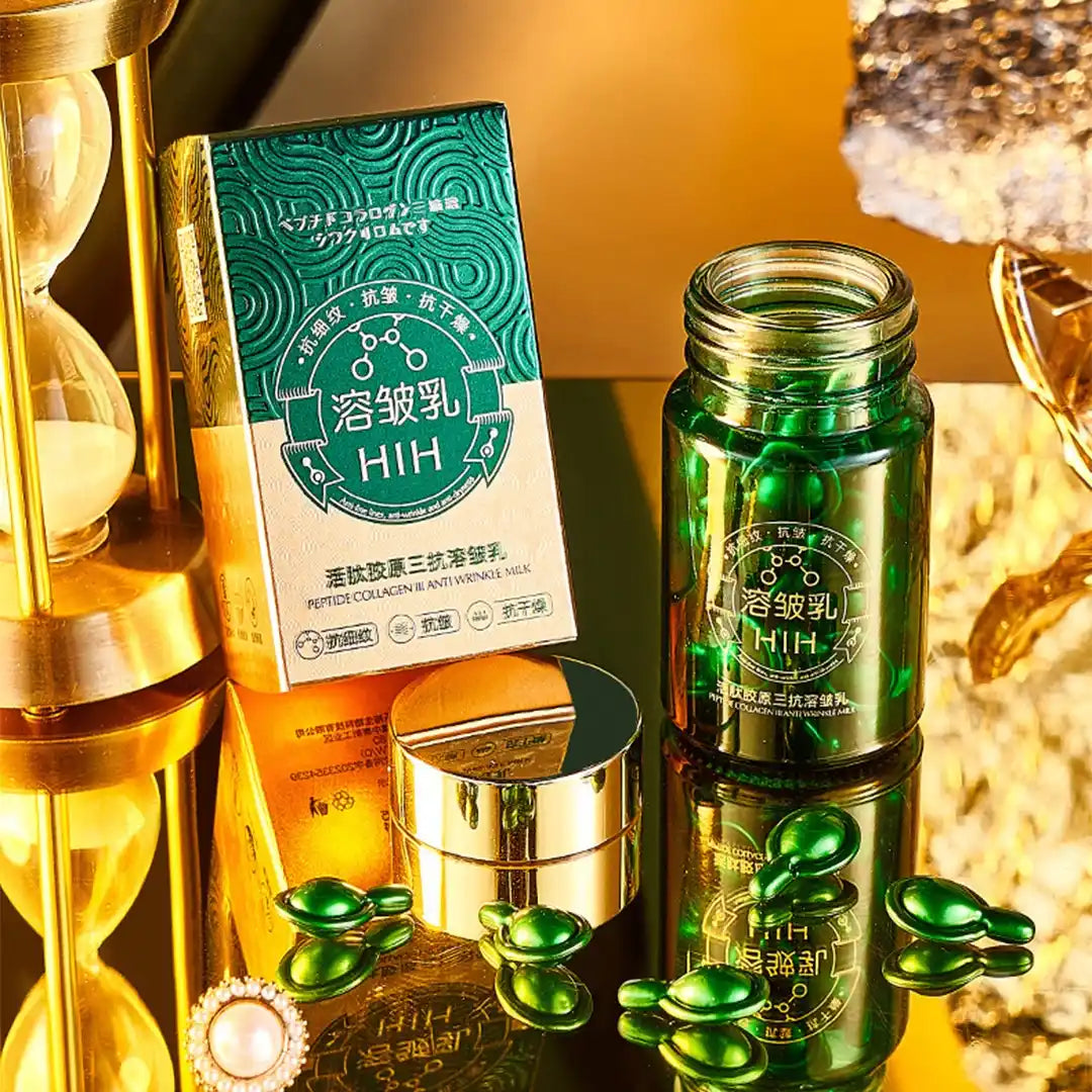 Odmładzające kapsułki z peptydem kolagenowym — intensywne nawilżenie, ujędrnienie, wygładzenie zmarszczek