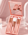 Zestaw pędzli do makijażu w etui z lusterkiem – 5 elementów