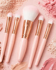 Zestaw pędzli do makijażu w etui z lusterkiem – 5 elementów