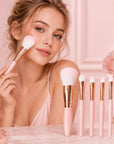 Zestaw pędzli do makijażu w etui z lusterkiem – 5 elementów