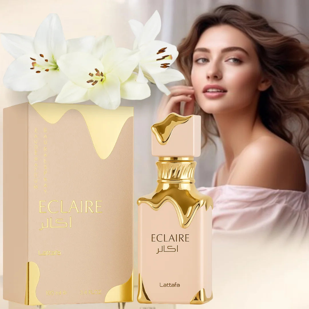 Perfumy damskie LATTAFA Eclaire – zmysłowe nuty wanilii, miodu i białych kwiatów (100ml)