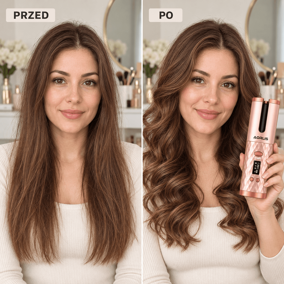 AORLIS AO-49941 – automatyczna lokówka bezprzewodowa z powłoką ceramiczną - Suszarko-stylery do włosów