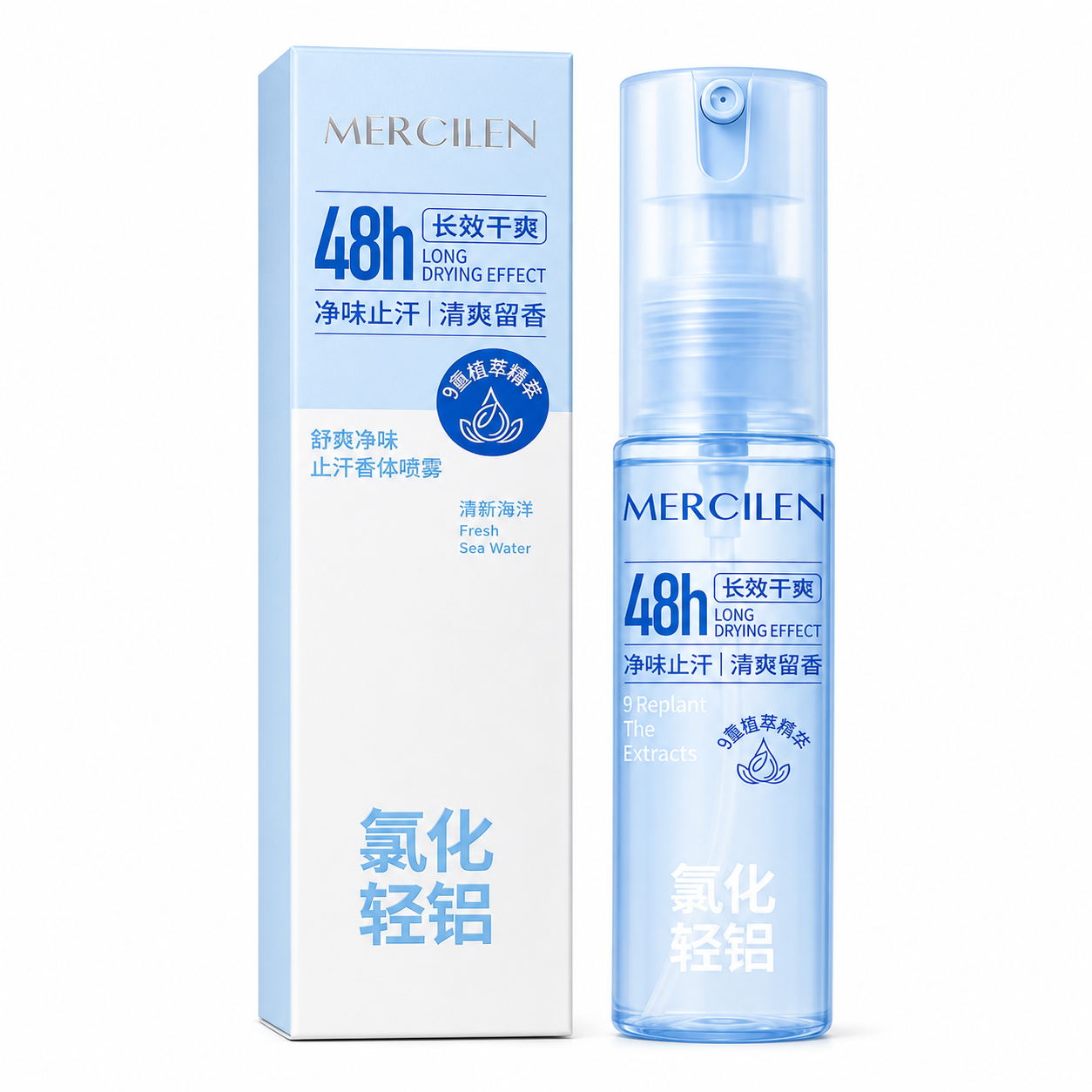 Antyperspirant w sprayu do ciała Mercilen 48h – 2 zapachy do wyboru, 50 ml