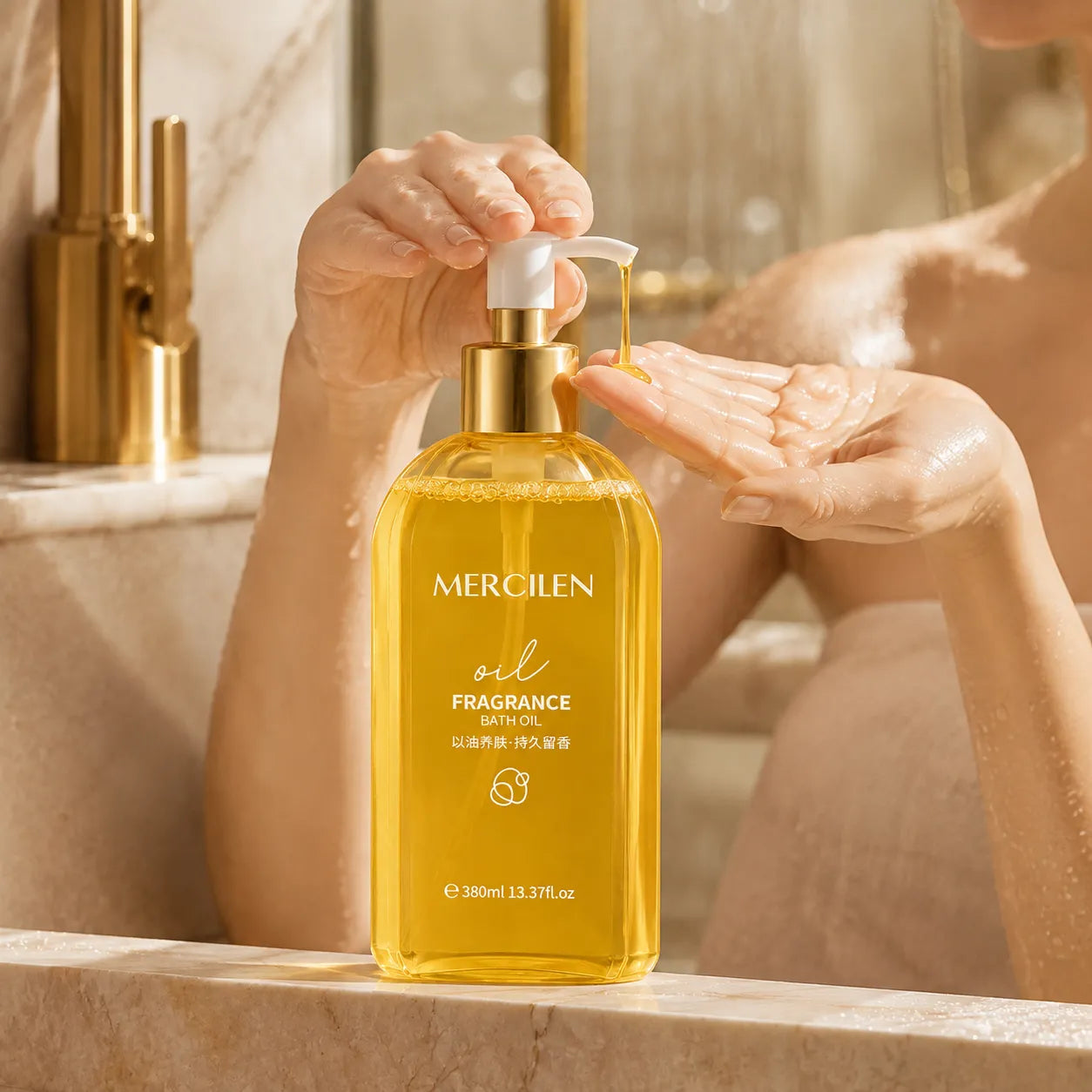 Olejek perfumowany do kąpieli i pielęgnacji ciała – Mercilen, 380 ml