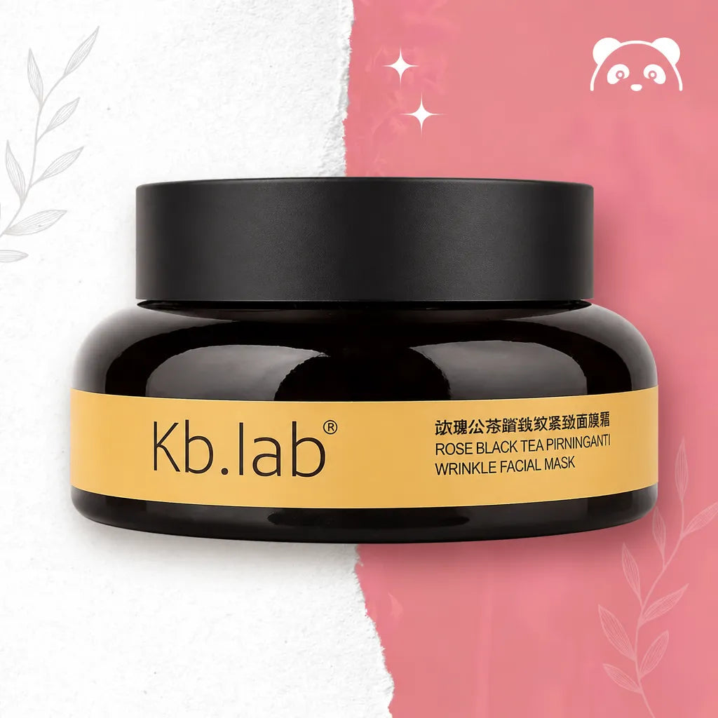Kb.lab Rose Black Tea veido kaukė nuo raukšlių – stangrina, glotnina raukšles ir valo, 100 g