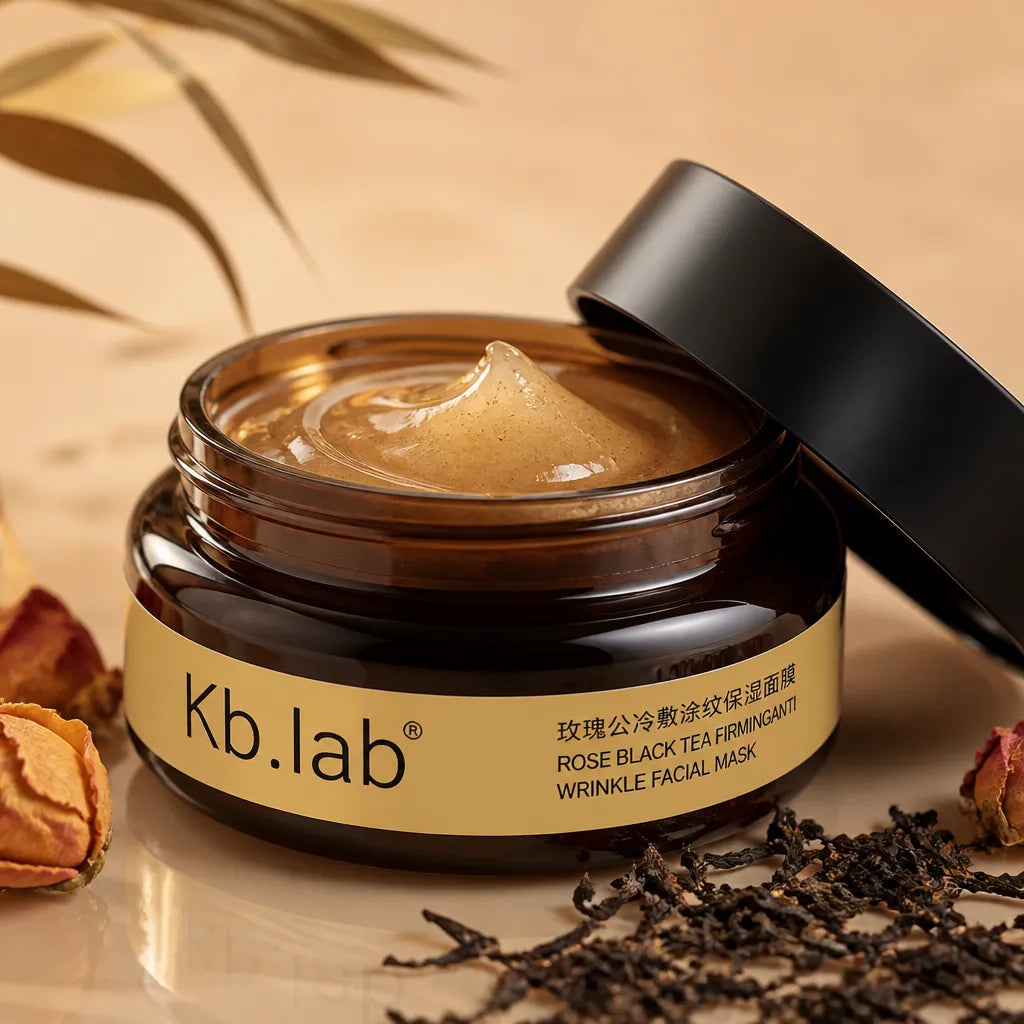 Kb.lab Rose Black Tea veido kaukė nuo raukšlių – stangrina, glotnina raukšles ir valo, 100 g