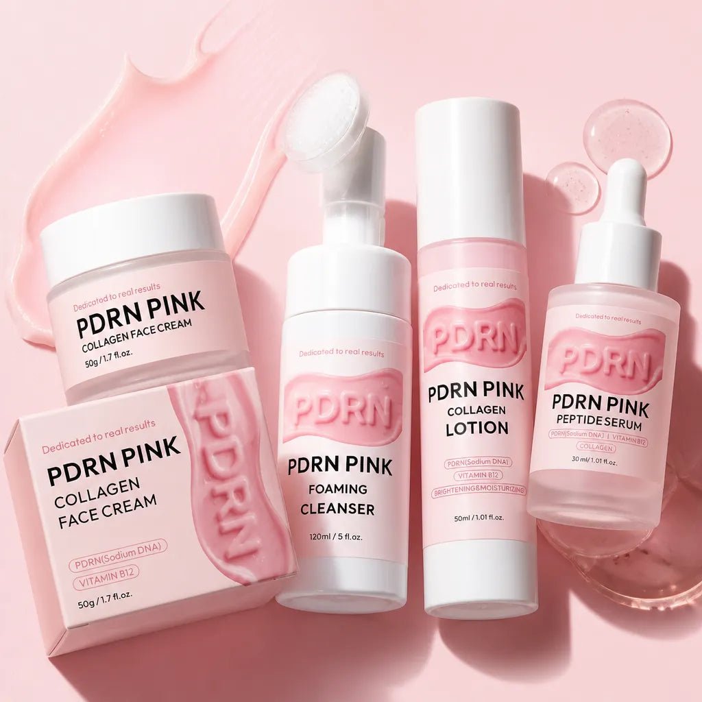 Zestaw do pielęgnacji twarzy PDRN Pink 4w1 – PDRN, kolagen, peptydy i witamina B12