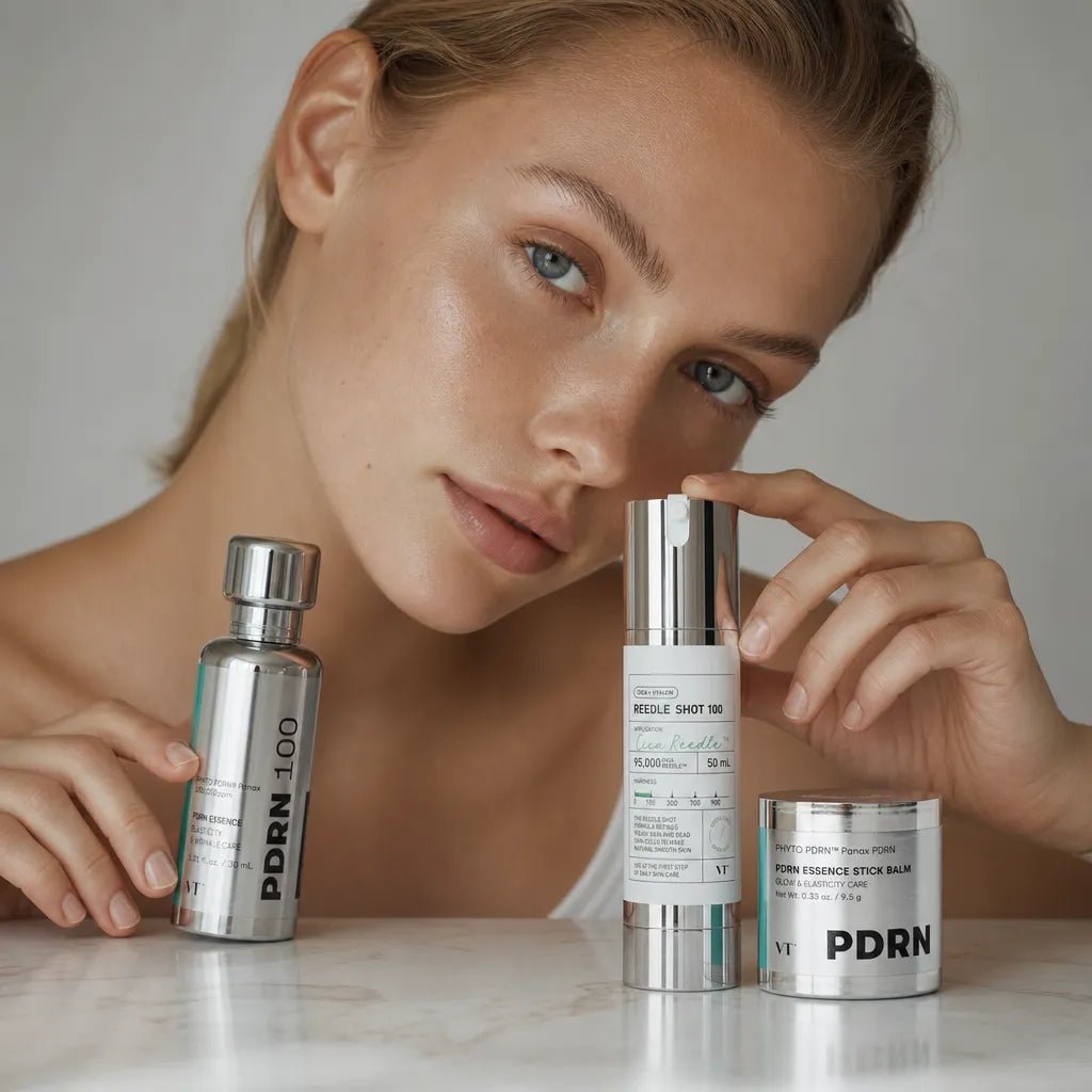 VT Cosmetics sejas kopšanas komplekts – Reedle Shot 100, PHYTO PDRN Essence 100 un PDRN Essence Stick Balm