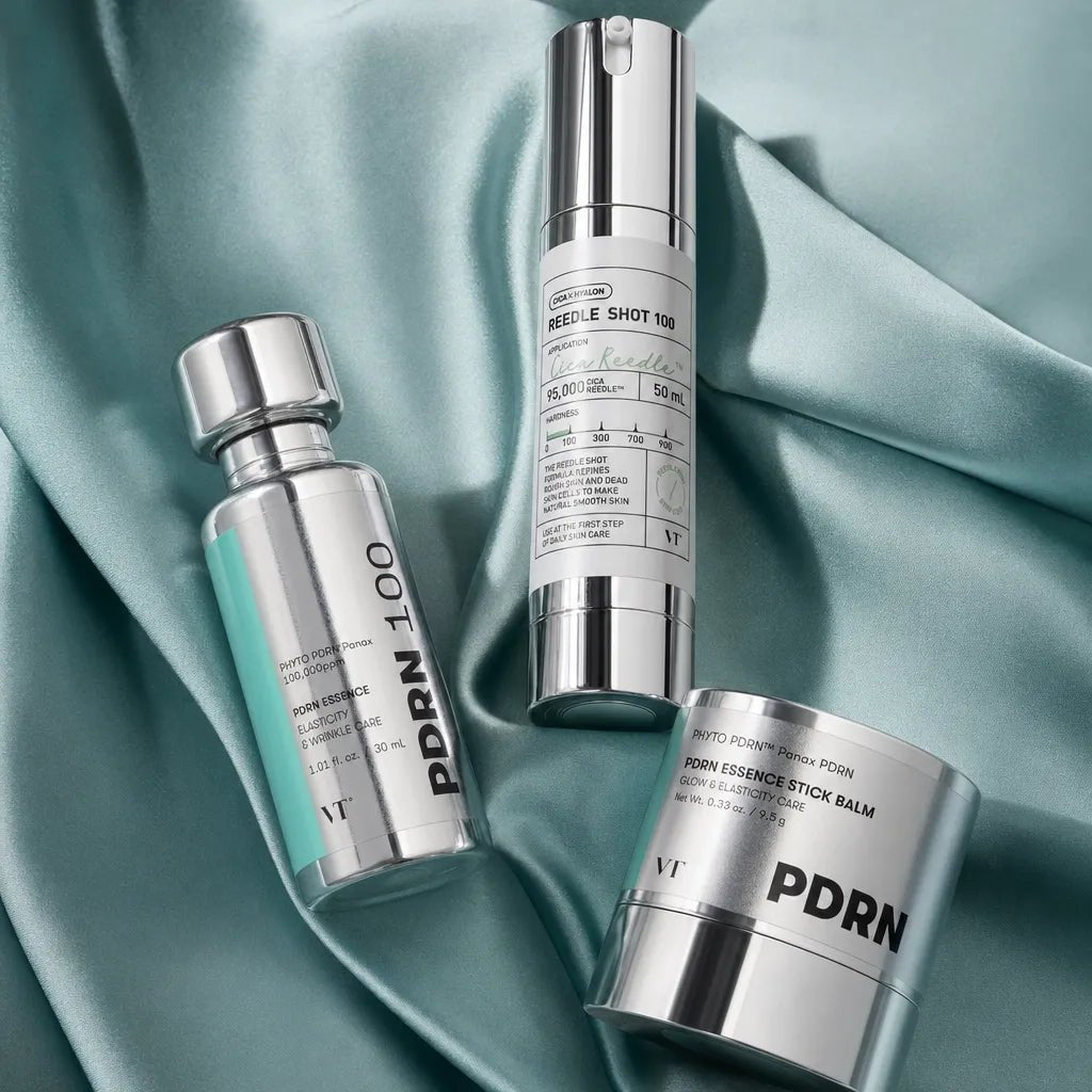 VT Cosmetics sejas kopšanas komplekts – Reedle Shot 100, PHYTO PDRN Essence 100 un PDRN Essence Stick Balm
