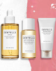 Zestaw do pielęgnacji twarzy z centellą – olejek, ampułka i krem Skin1004 Madagascar Centella - Zestawy do twarzy