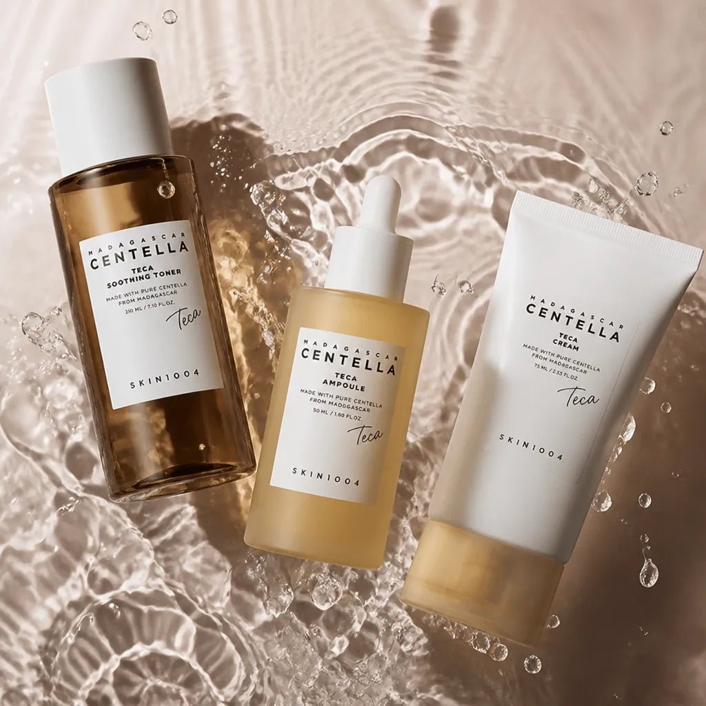 Zestaw do pielęgnacji twarzy SKIN1004 Madagascar Centella Tea-Trica – toner, ampułka i krem - Zestawy do twarzy