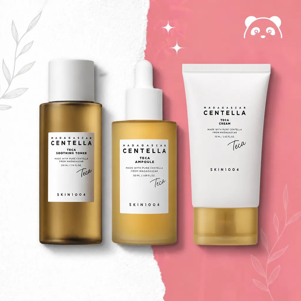 Zestaw do pielęgnacji twarzy SKIN1004 Madagascar Centella Tea-Trica – toner, ampułka i krem - Zestawy do twarzy