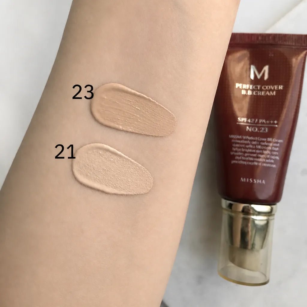 Krem BB do twarzy MISSHA M Perfect Cover SPF42 PA+++ – krycie, pielęgnacja i ochrona UV - Podkłady do makijażu