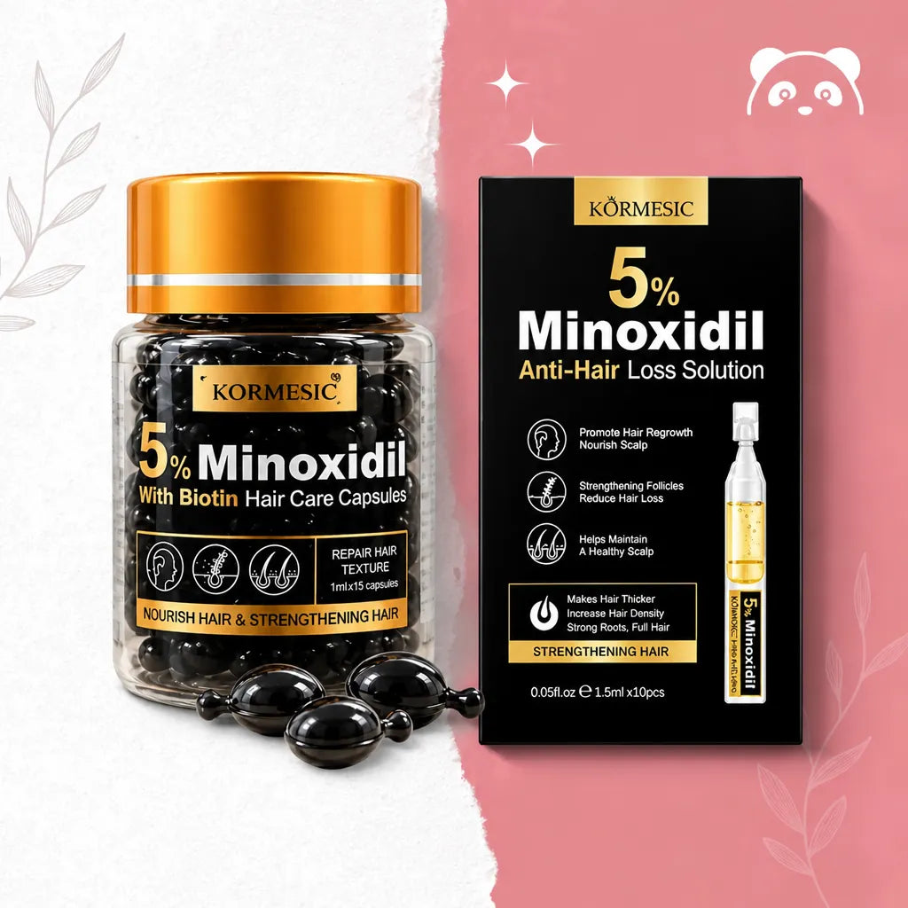Sada KORMESIC Minoxidil 5 % – kapsle a ampule