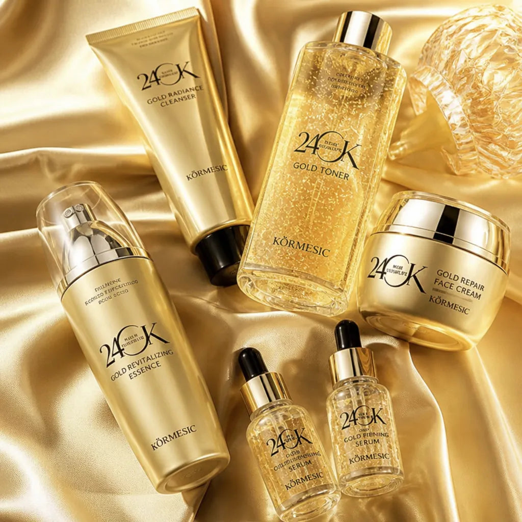 KORMESIC 24K Gold veido priežiūros rinkinys – 6 produktai