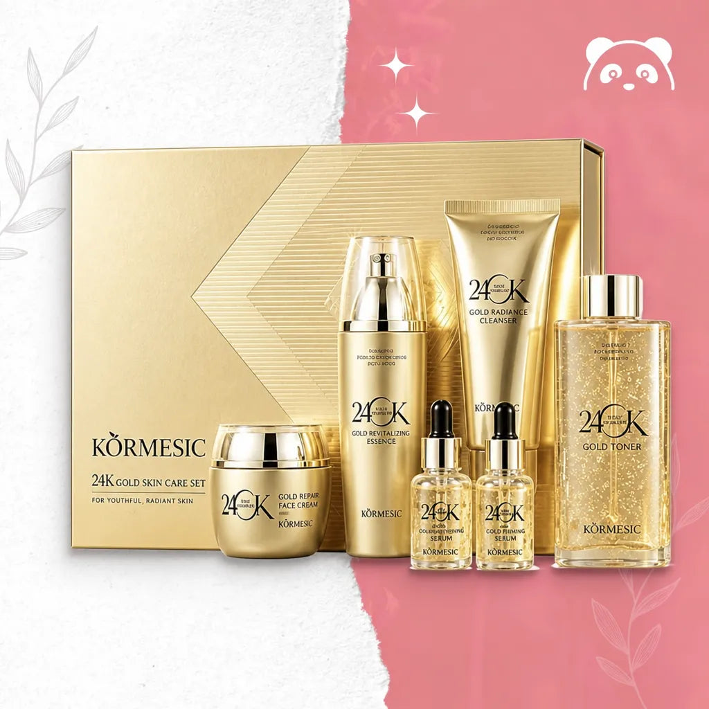 KORMESIC 24K Gold veido priežiūros rinkinys – 6 produktai