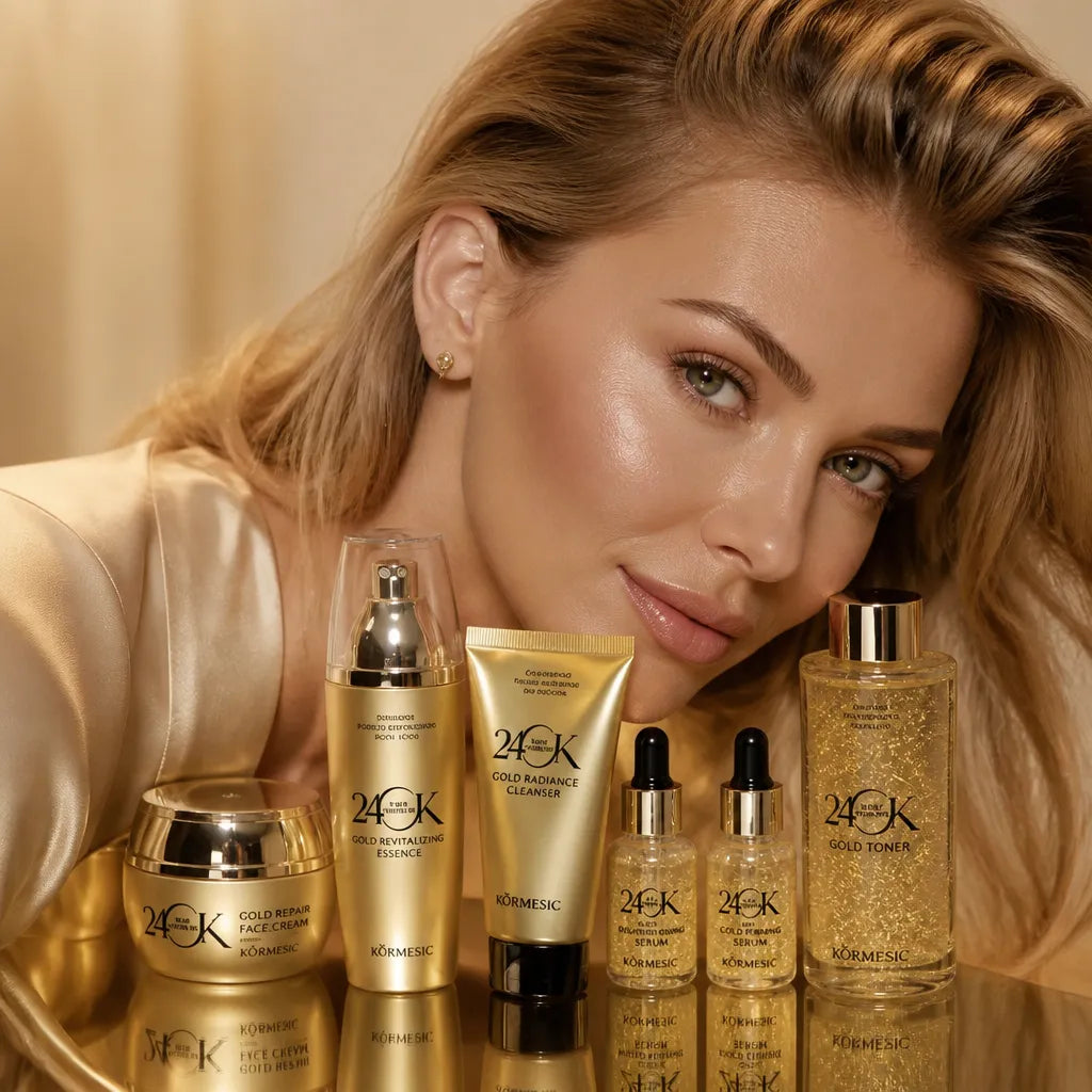 KORMESIC 24K Gold veido priežiūros rinkinys – 6 produktai
