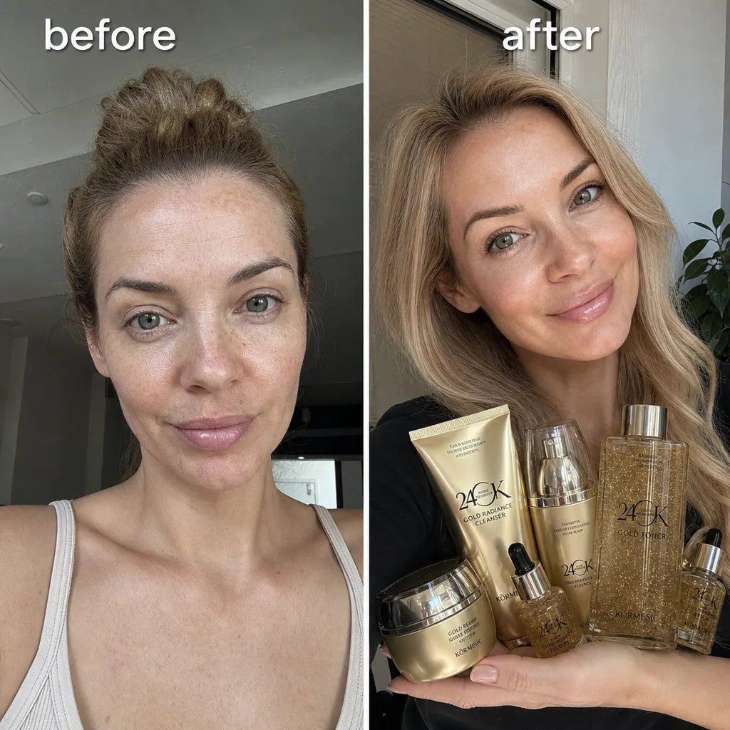 KORMESIC 24K Gold veido priežiūros rinkinys – 6 produktai