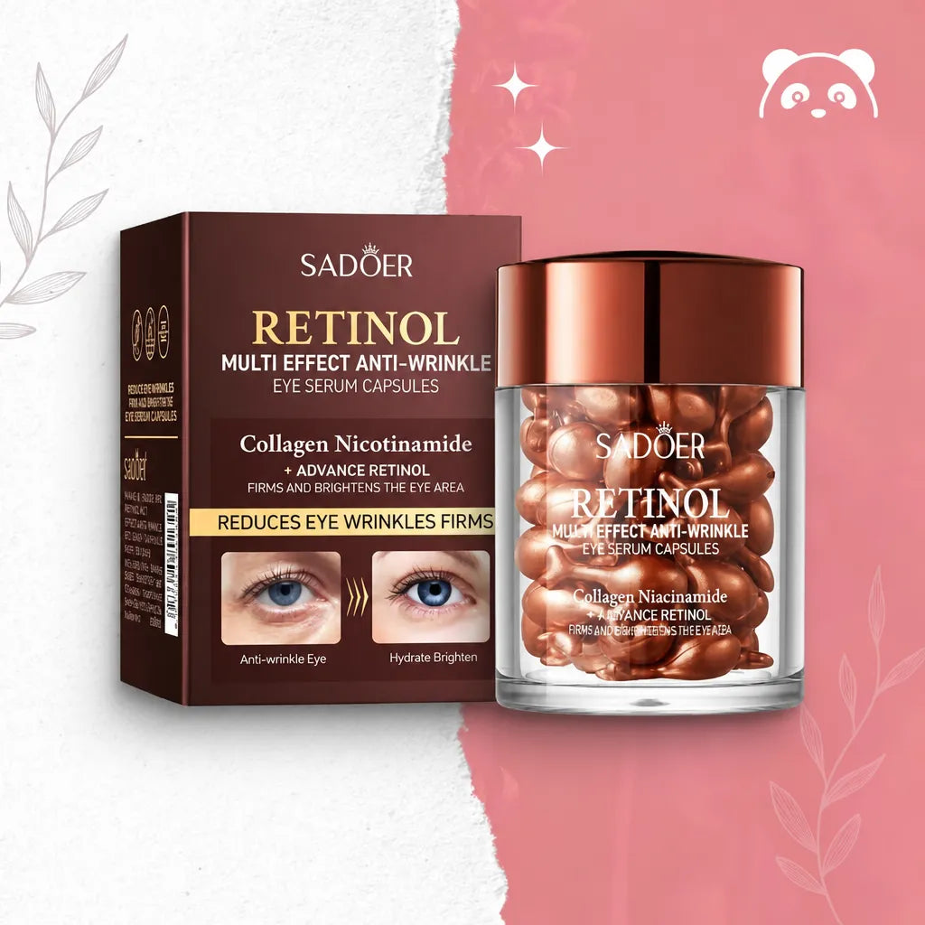 SADOER Retinol-Augenserum in Kapseln – Kollagen und Niacinamid, 45 Kapseln