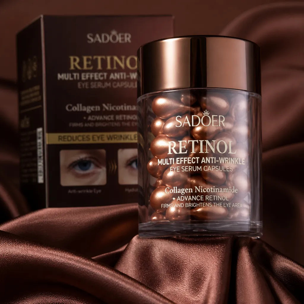 SADOER Retinol-Augenserum in Kapseln – Kollagen und Niacinamid, 45 Kapseln