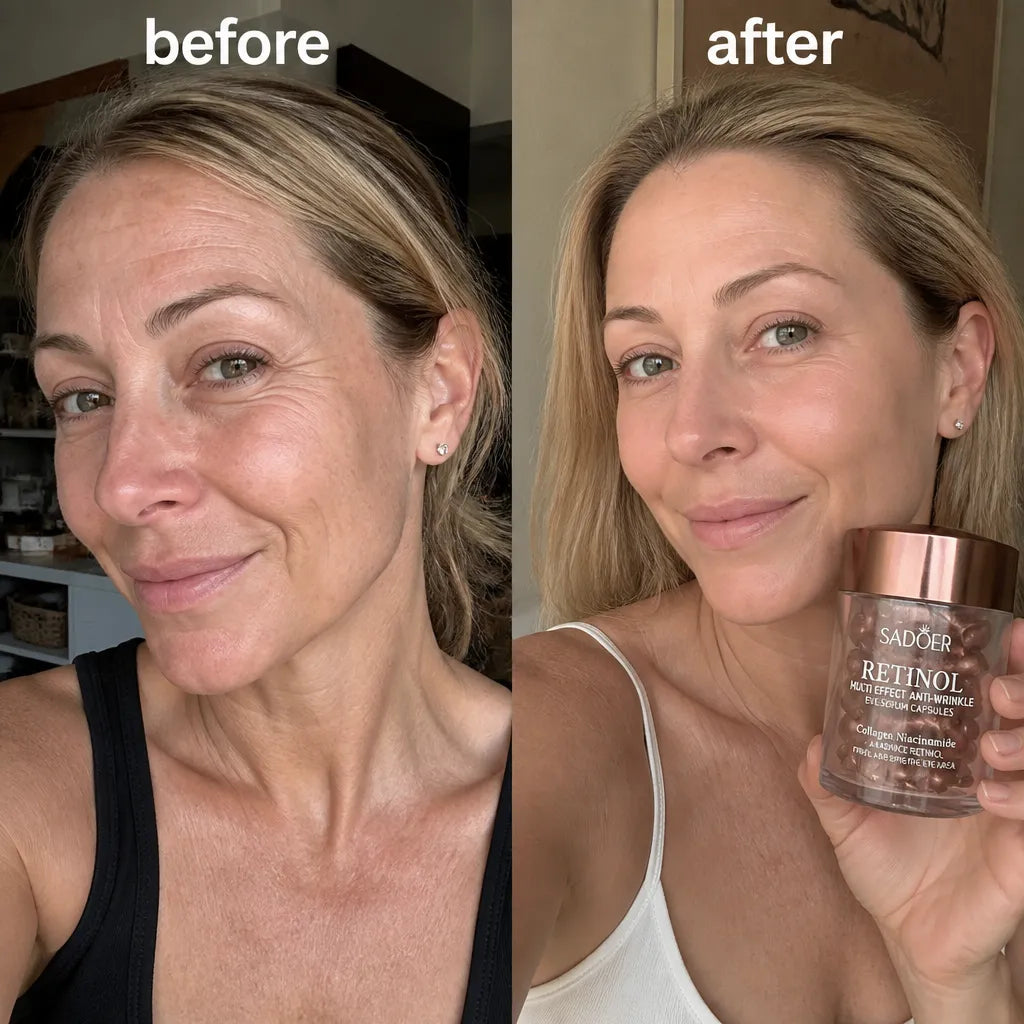 SADOER Retinol-Augenserum in Kapseln – Kollagen und Niacinamid, 45 Kapseln