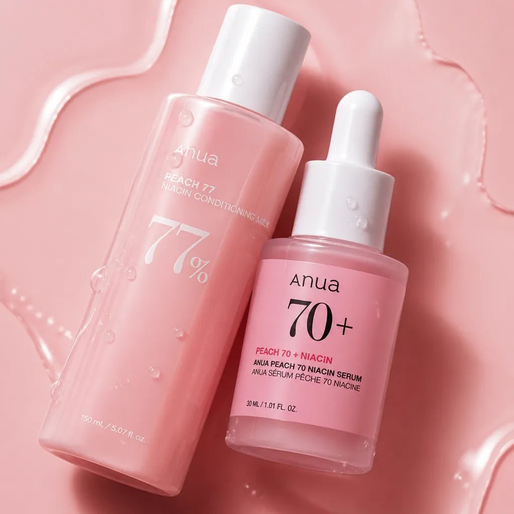 Zestaw Anua Peach 70 + Peach 77 Niacin – koreańska pielęgnacja dla rozświetlonej i nawilżonej skóry