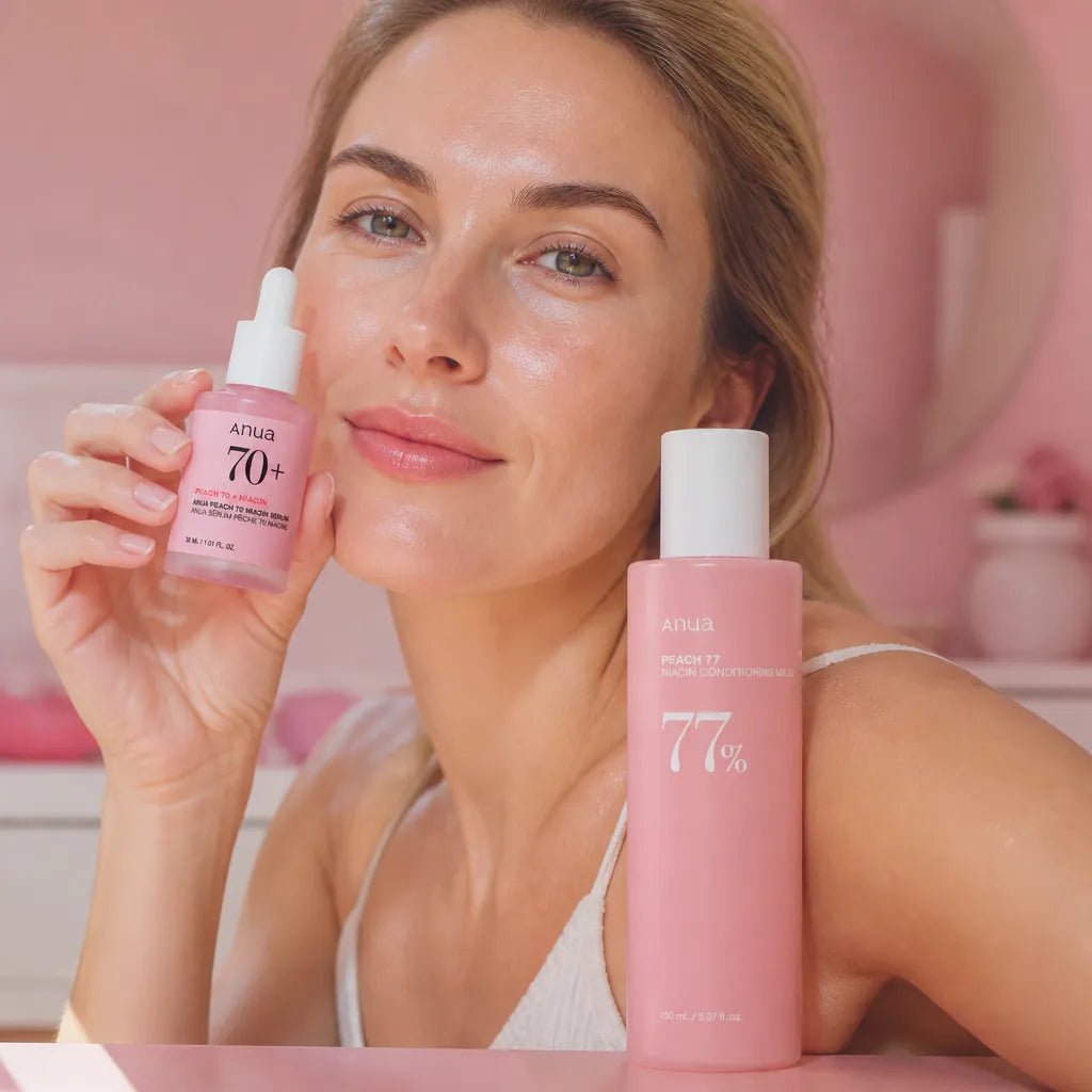 Zestaw Anua Peach 70 + Peach 77 Niacin – koreańska pielęgnacja dla rozświetlonej i nawilżonej skóry