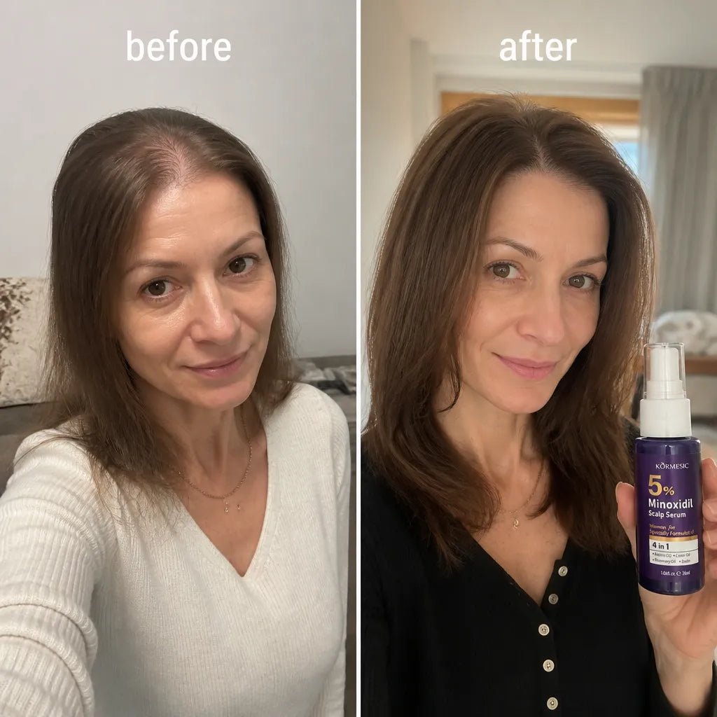Serum przeciw wypadaniu włosów Kormesic 5% Minoxidil – wzrost i większa gęstość 30 ml