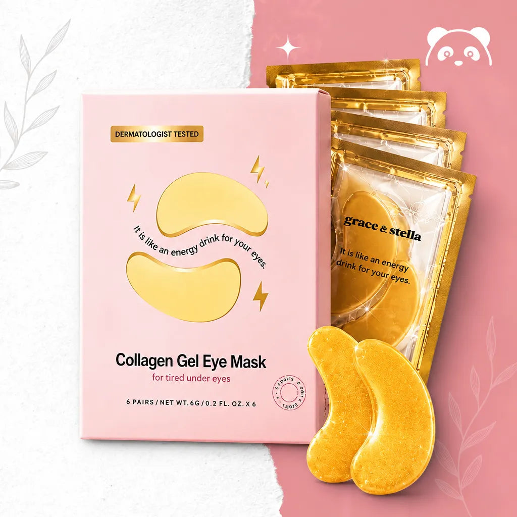 Płatki pod oczy Grace &amp; Stella Collagen Gel Eye Mask – cienie, opuchlizna i zmarszczki, 6 par - Płatki pod oczy