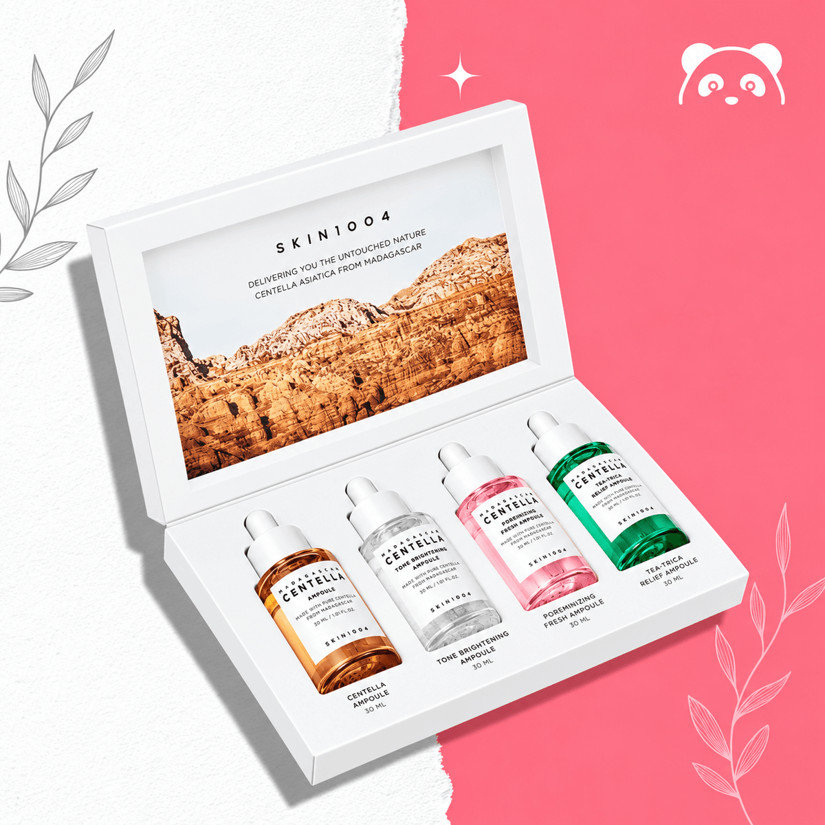 SKIN1004 Madagascar Centella Ampoule Kit – zestaw serum do twarzy na prezent, 4 × 30 ml - Zestawy do twarzy